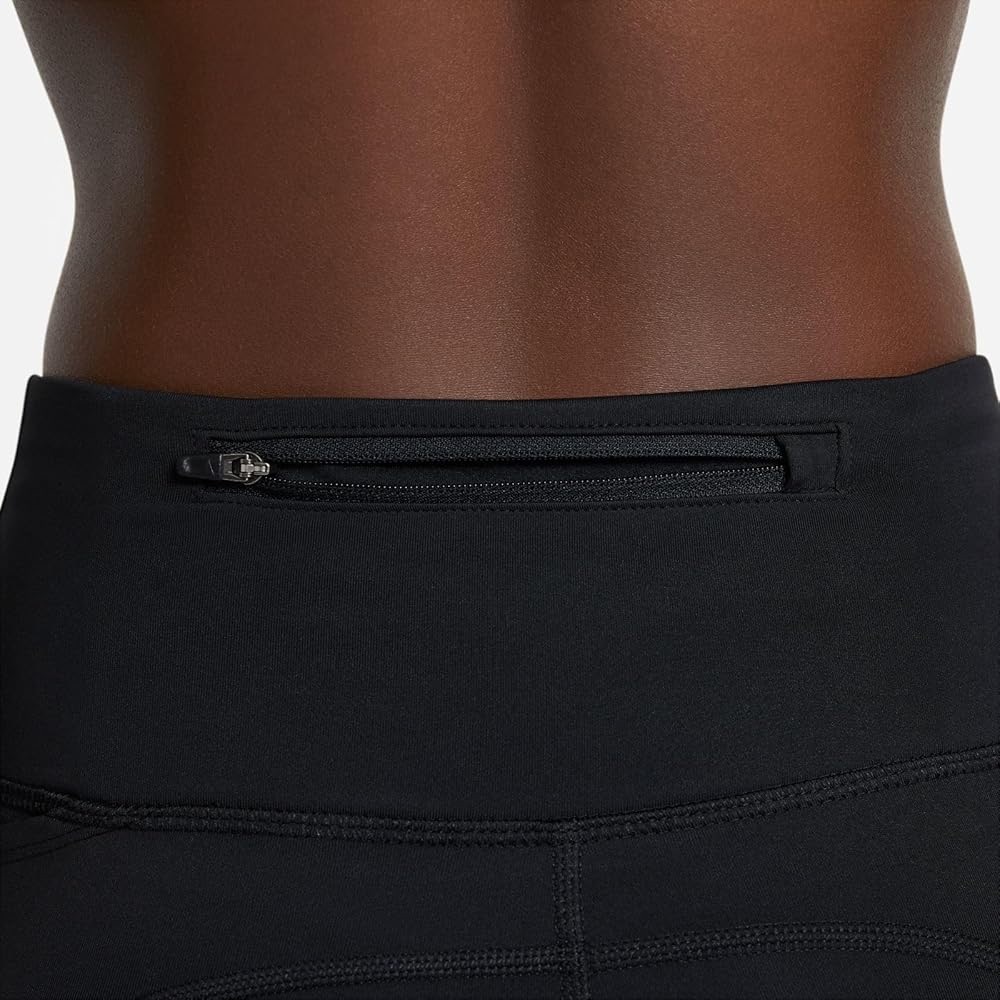 Nike Fast Women's Mid-Rise Crop Running Leggings Multi Pocket - Black Size Large - Picture 4 of 12